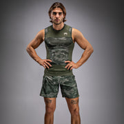 Rashguard sans Manches Venum G-Fit Air pour Hommes - Camo Militaire
