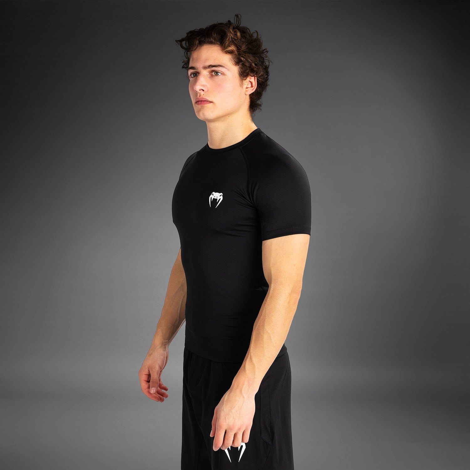 Rashguard à manches courtes pour hommes Venum Contender - Noir/Blanc