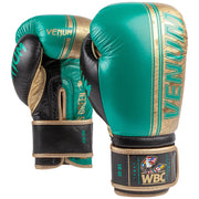 Gants de boxe Pro Venum Shield - Edition limitée WBC - Velcro - Vert Métallique/Doré