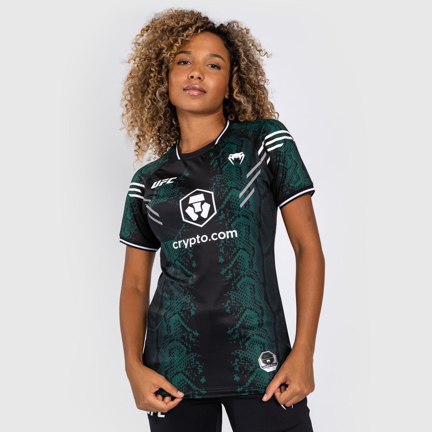 T-shirt Technique Personnalisé pour Femme UFC Adrenaline by Venum Authentic Fight Night - Emerald Edition - Vert/Noir