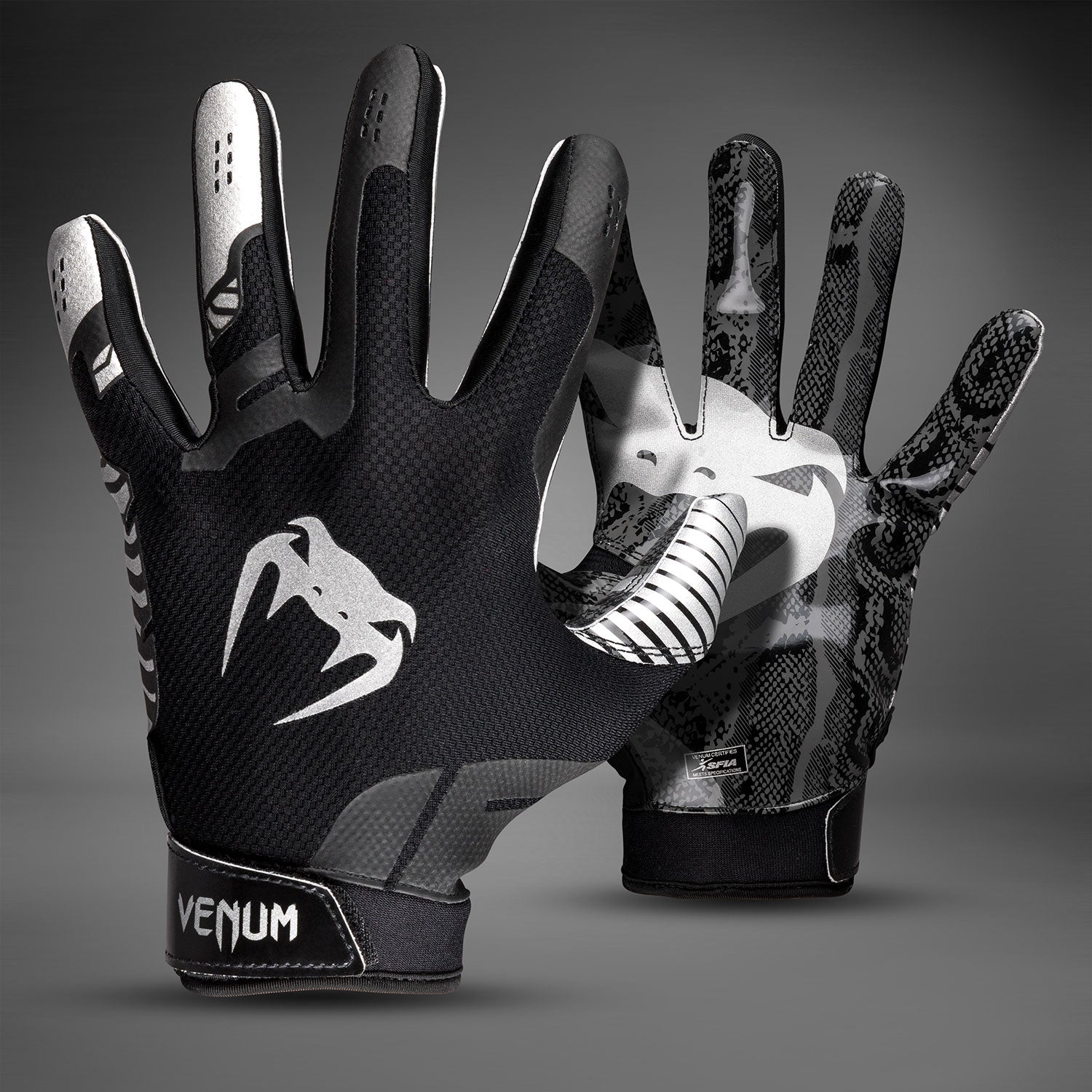 Gants de Football Venum Elite - Noir/Argent