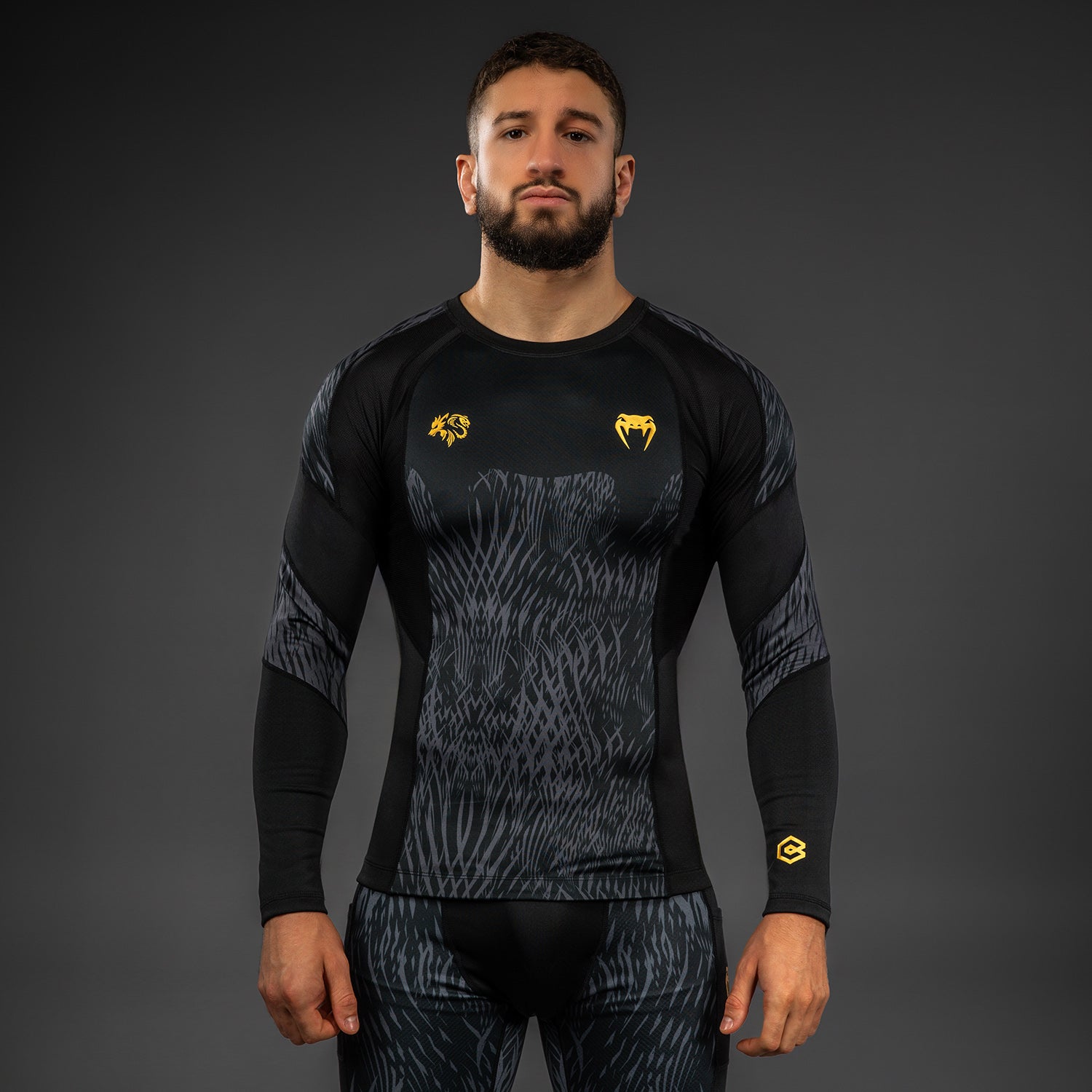 Rashguard à manches longues Venum x Chimaev - Noir/Gris