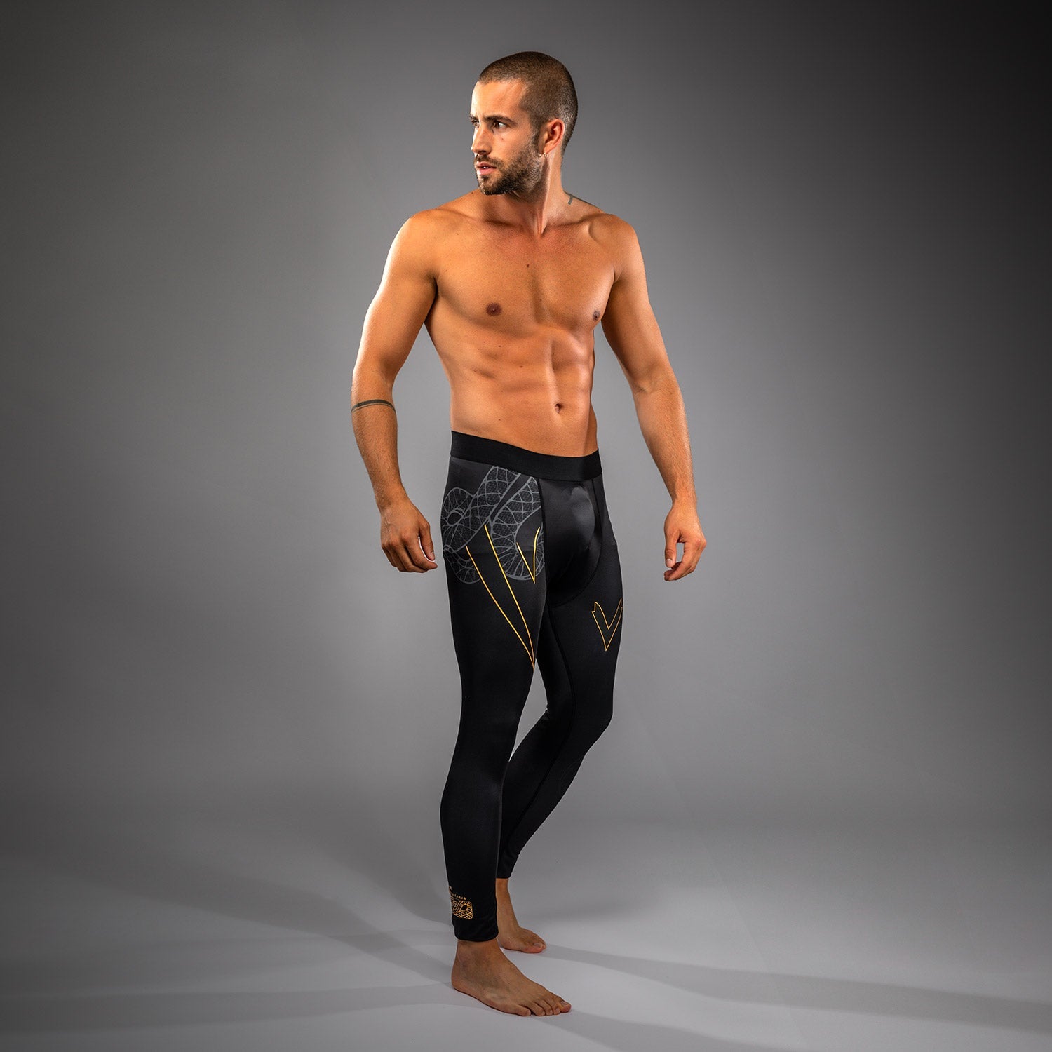 Pantalon de Compression Venum Serpenti – Noir/Argent/Or