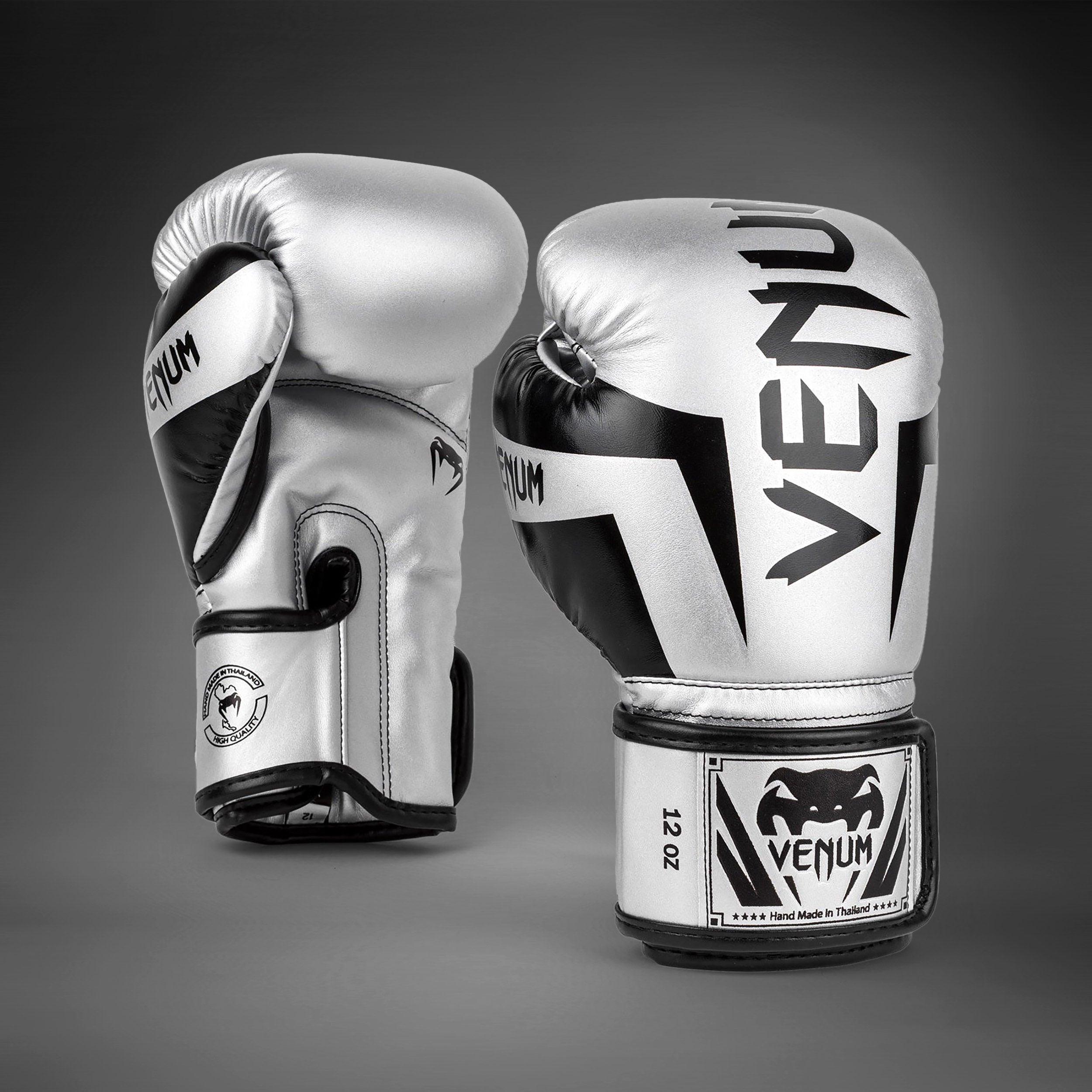 Gants de boxe Venum Elite - Argent/Noir
