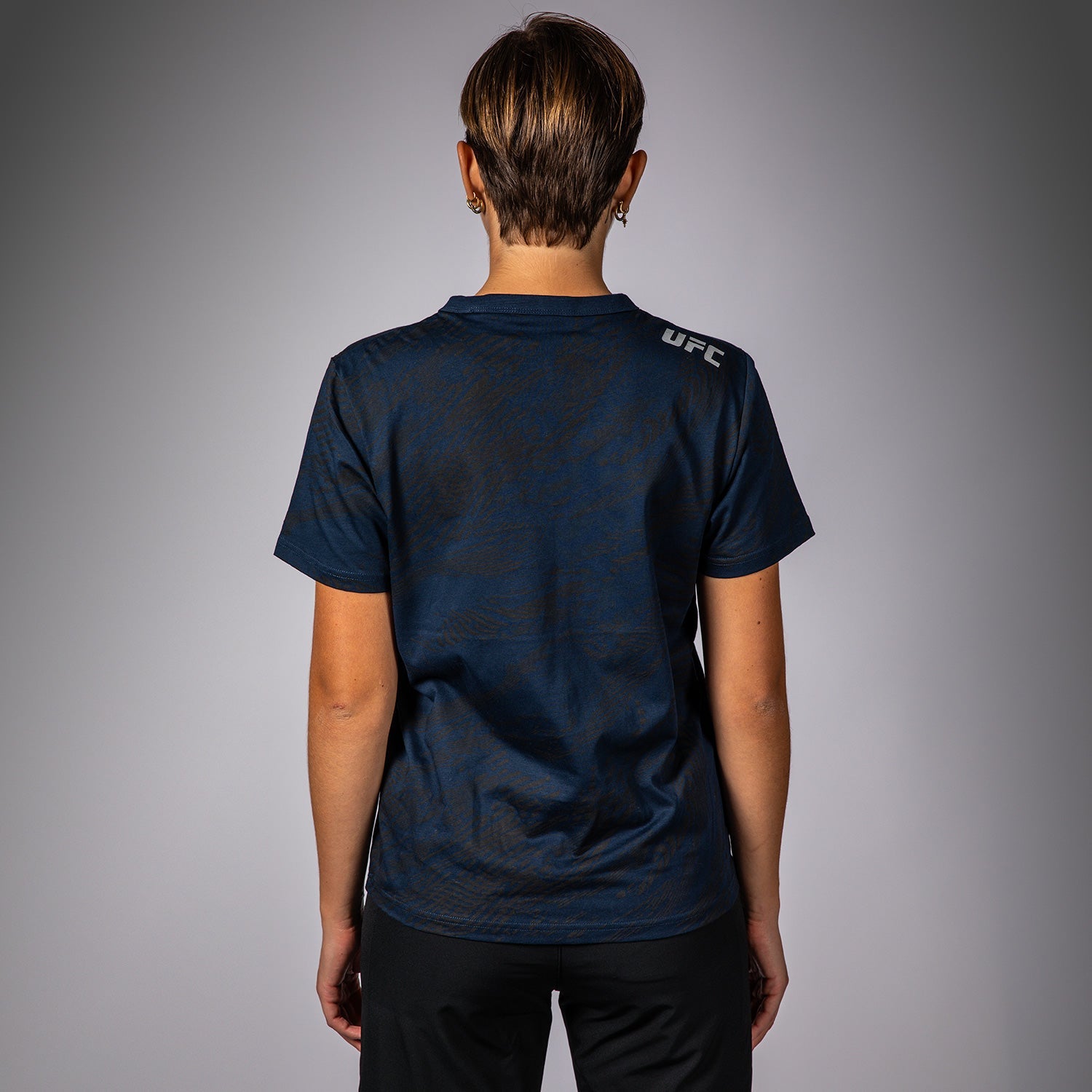 T-shirt en Coton à Manches Courtes pour Femmes UFC Fusion by Venum Fight Week - Bleu Océanique