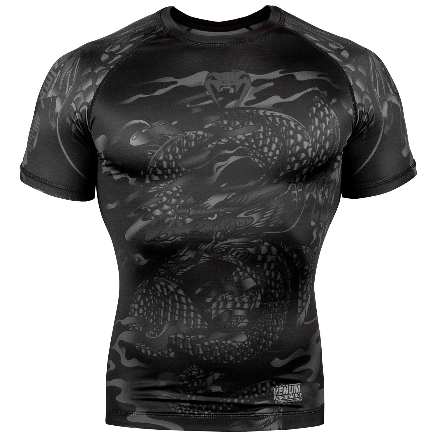 Rashguard Venum Dragon's Flight - Manches courtes - Noir/Noir