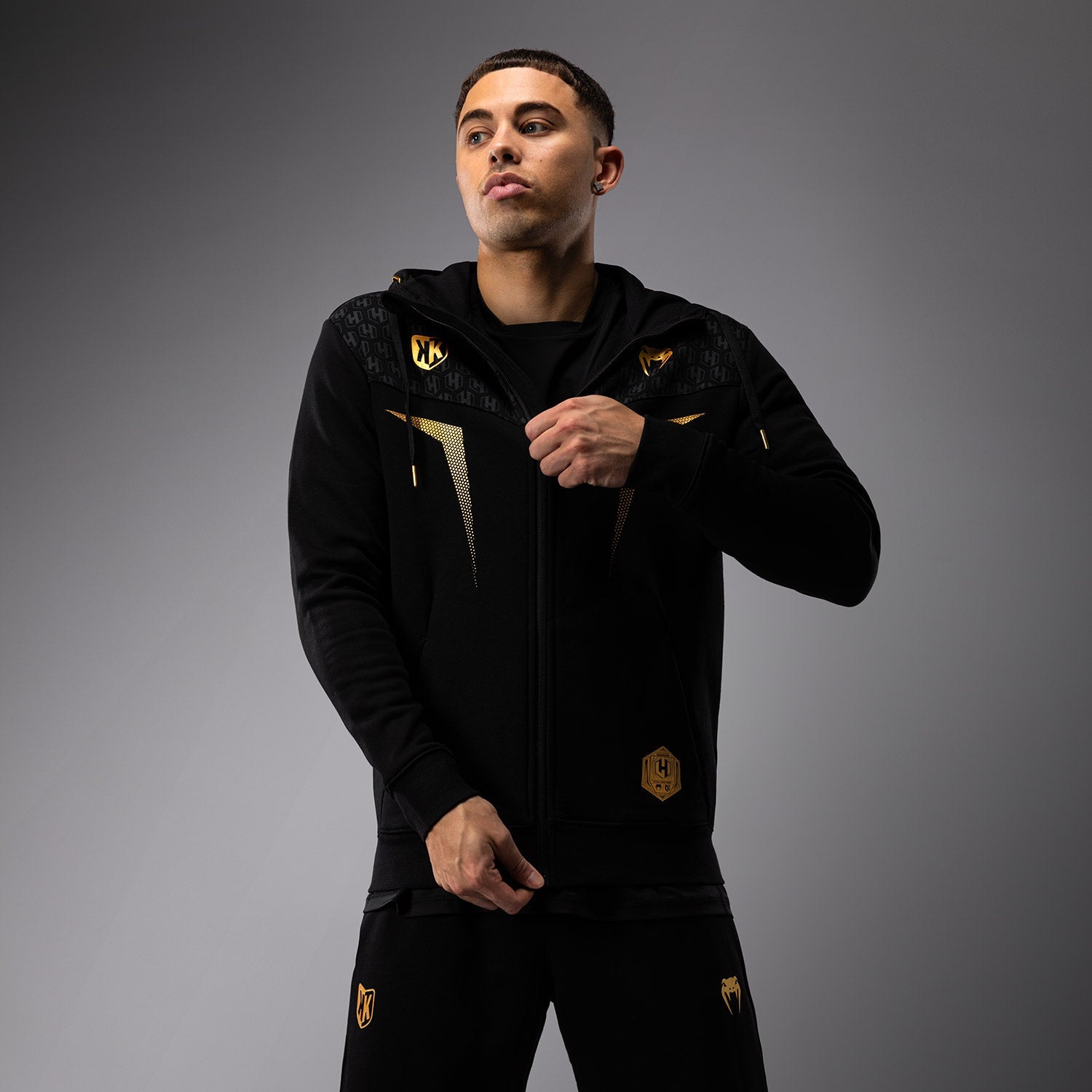 Sweat à capuche FK x Venum Hexagone MMA - Noir/Or