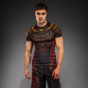 Rashguard Manches Courtes Venum Quetzal Fury - Noir/Rouge Fury/Mandarine