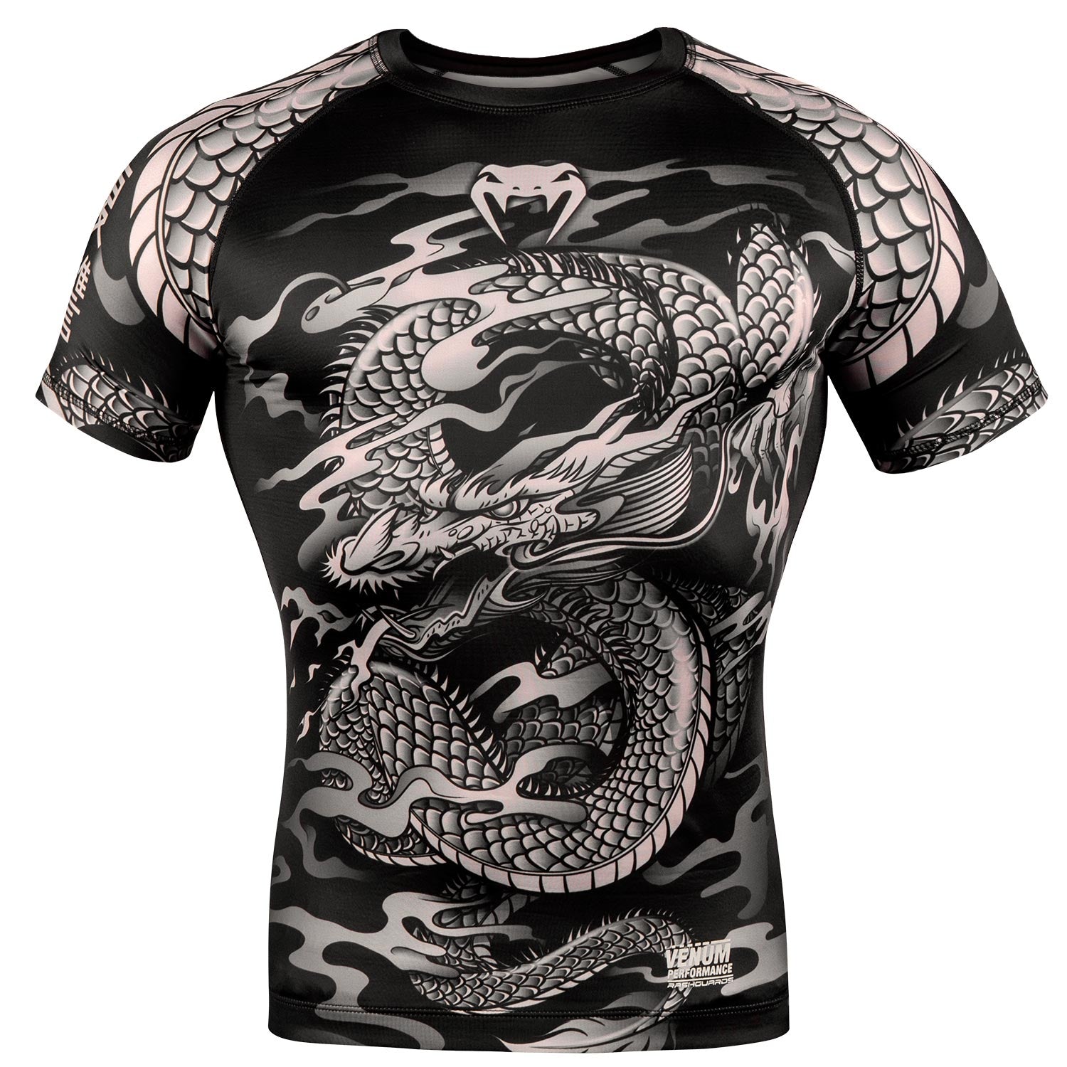 Rashguard Venum Dragon's Flight - Manches courtes - Noir/Sable
