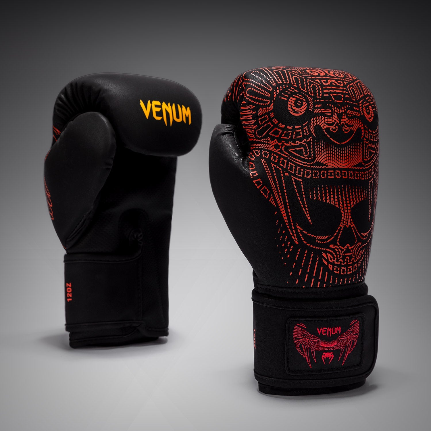 Gants de Boxe Venum Quetzal Fury - Noir/Rouge Fury/Mandarine