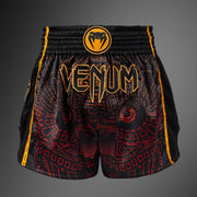 Short de Muay Thaï Venum Quetzal Fury - Noir/Rouge Fury/Mandarine
