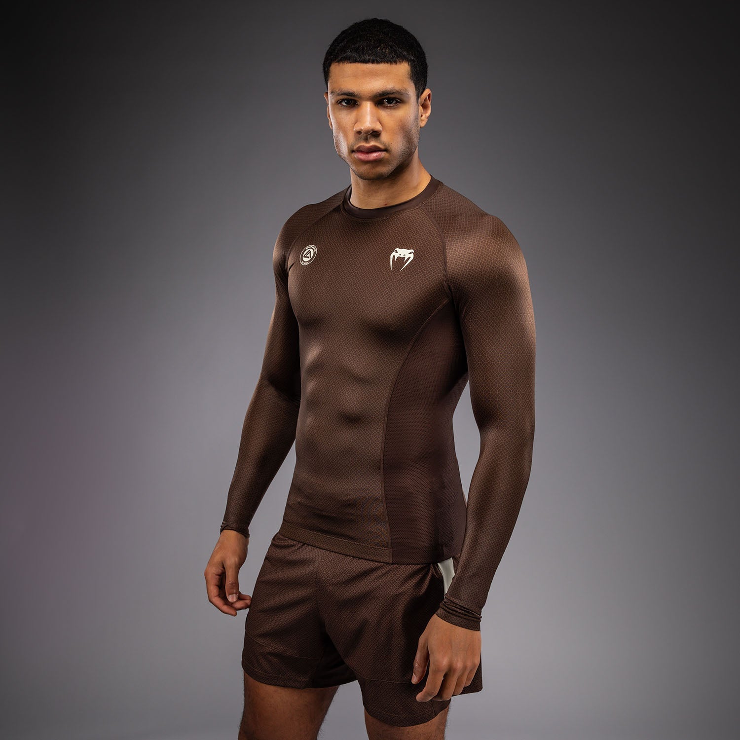 Rashguard à Manches Longues Venum x Roger Gracie Academy - Marron Foncé
