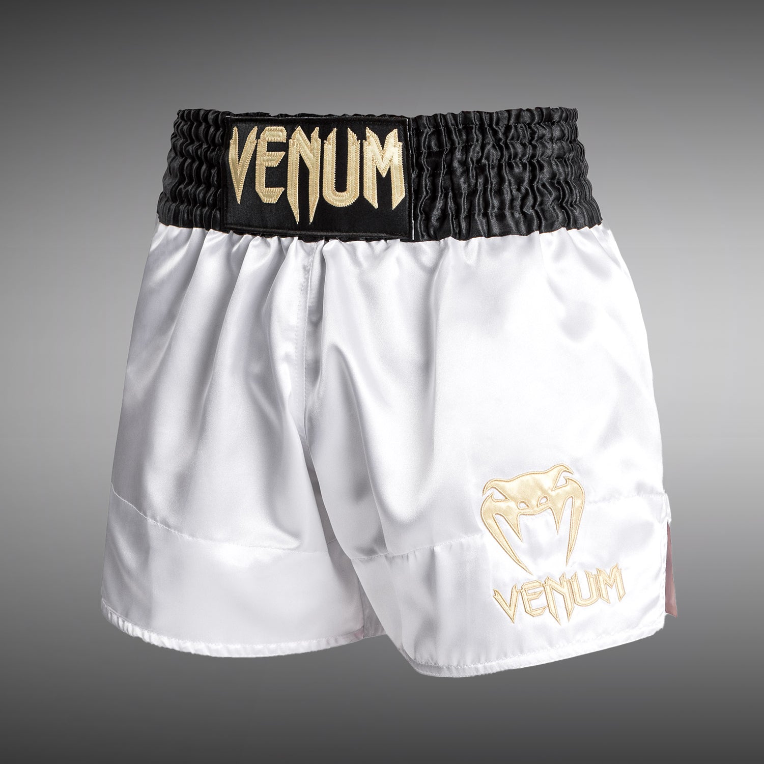 Venum Classic Short Muay Thai - Noir/Blanc/Or