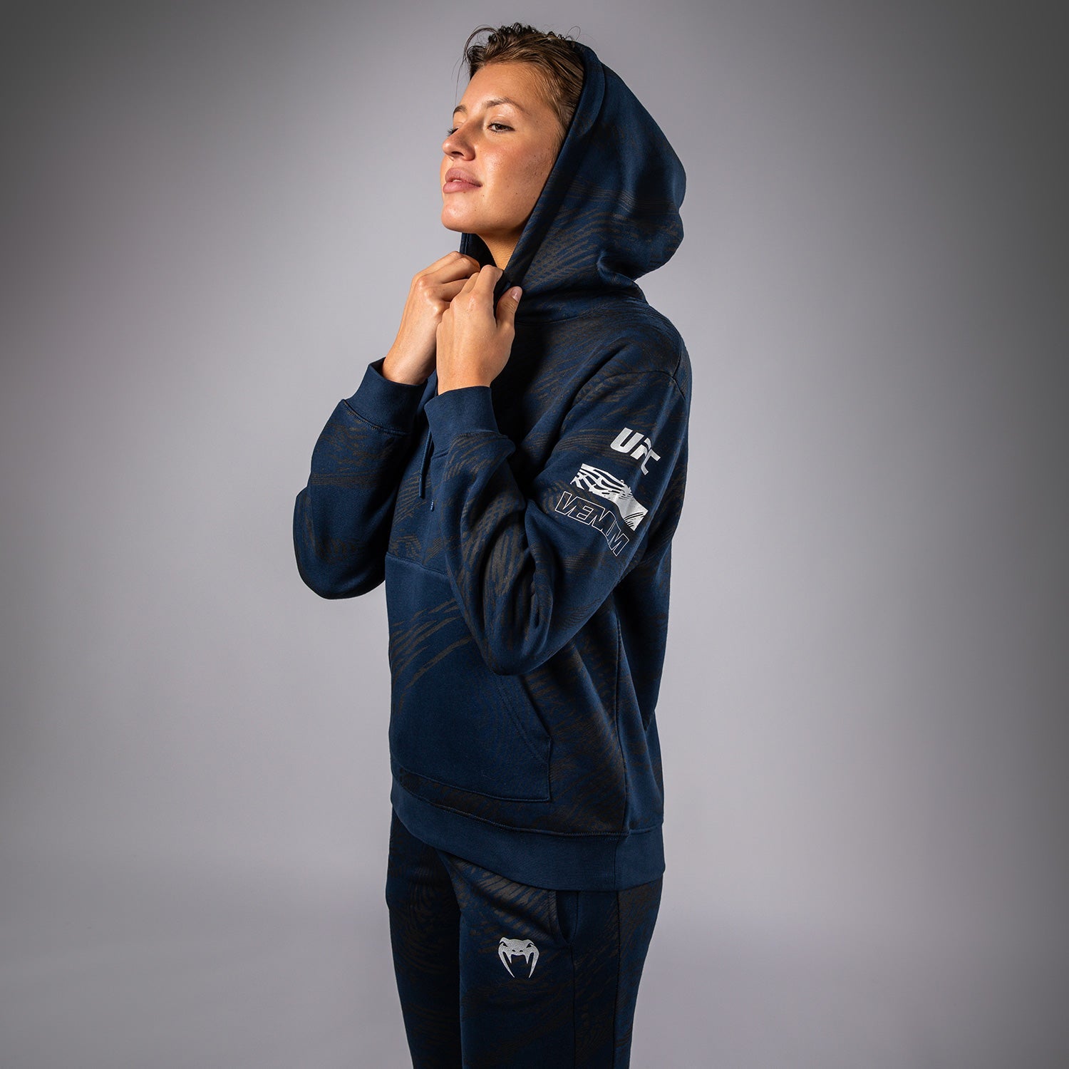 Sweatshirt à Capuche pour Femmes UFC Fusion by Venum Fight Week - Bleu Océanique
