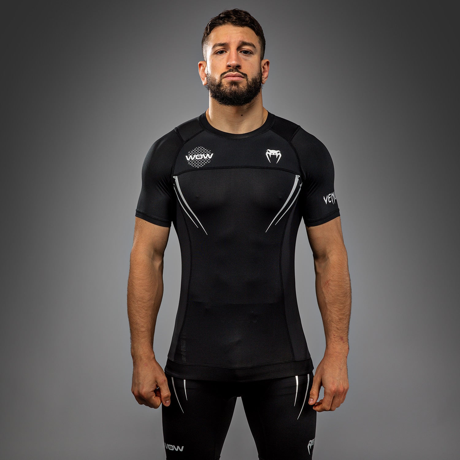 Rashguard manches courtes Venum x WOW FC - Noir/Gris