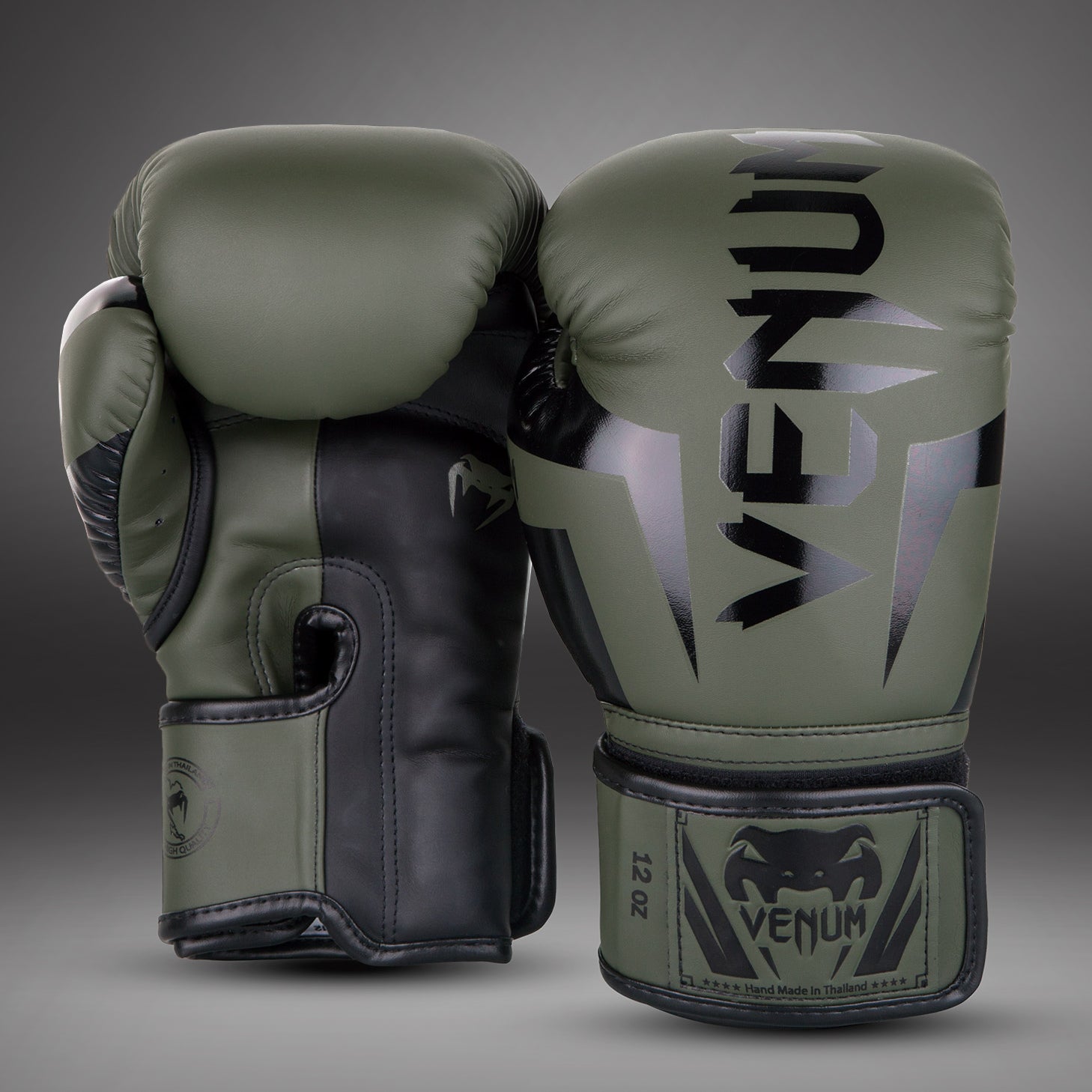 Gants de boxe Venum Elite - Kaki/Noir