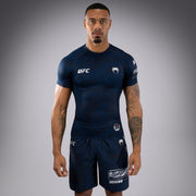 Rashguard Performance à Manches Courtes pour Hommes UFC Fusion by Venum Fight Week - Bleu Océanique