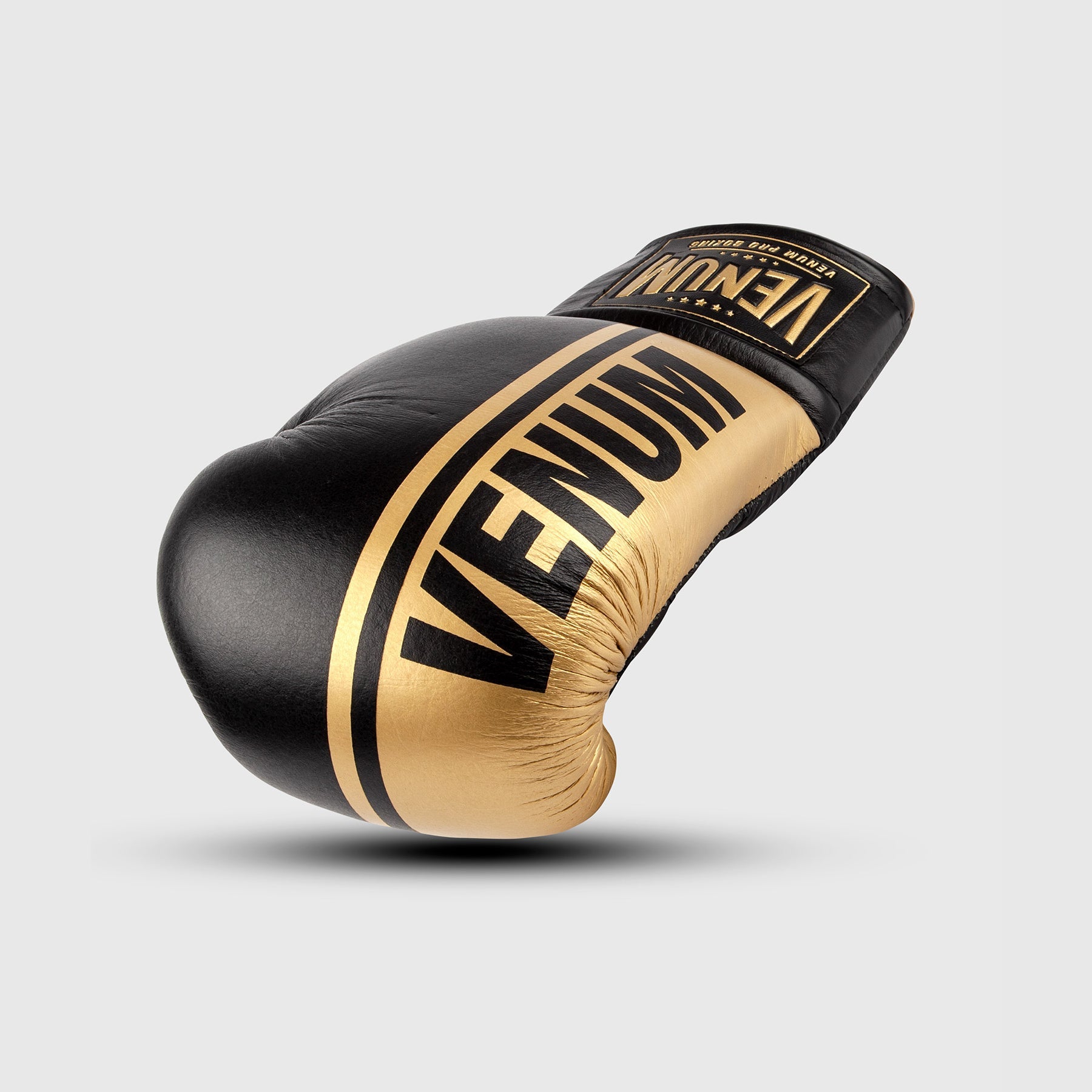 Gants de boxe pro Venum Shield avec Lacets - Noir/Or