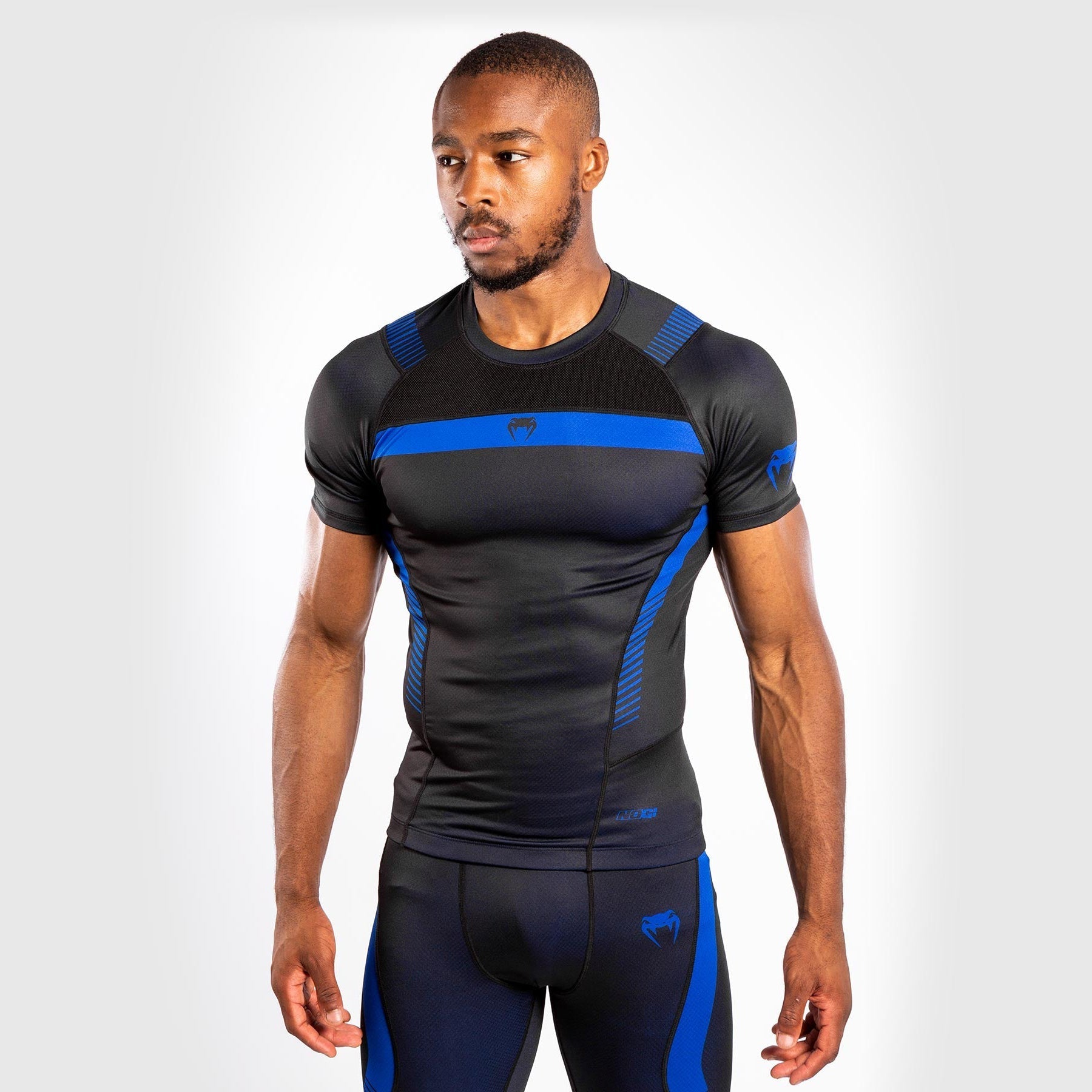 T-shirt de Compression Venum NoGi 3.0 - Manches Courtes - Noir/Bleu