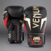 Gants de boxe Venum Elite - Noir/Or/Rouge