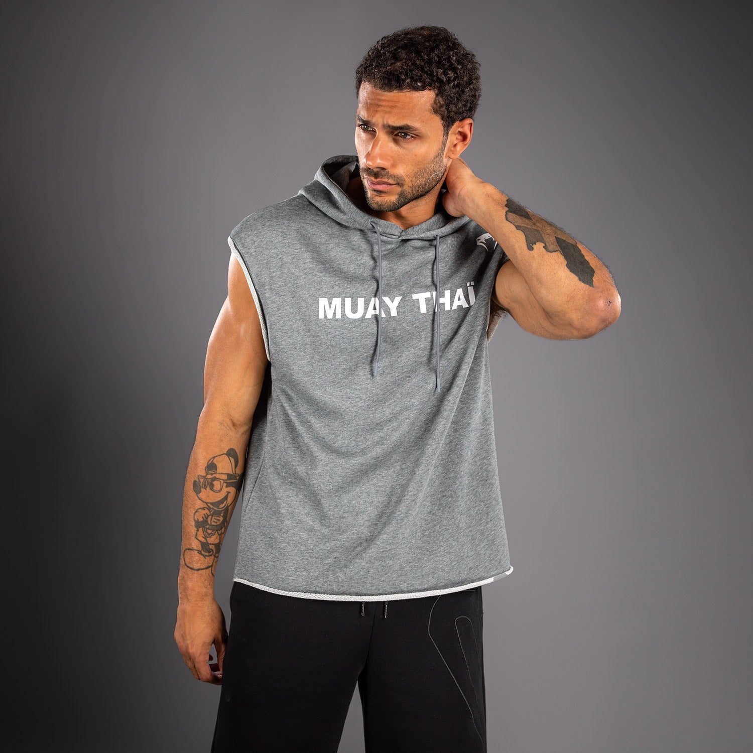 Sweat à Capuche Sans Manches Venum Muay Thai VT – Gris Chiné
