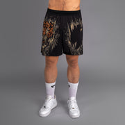 Short d'entraînement Venum Tiger pour Hommes - Noir/Orange Néon