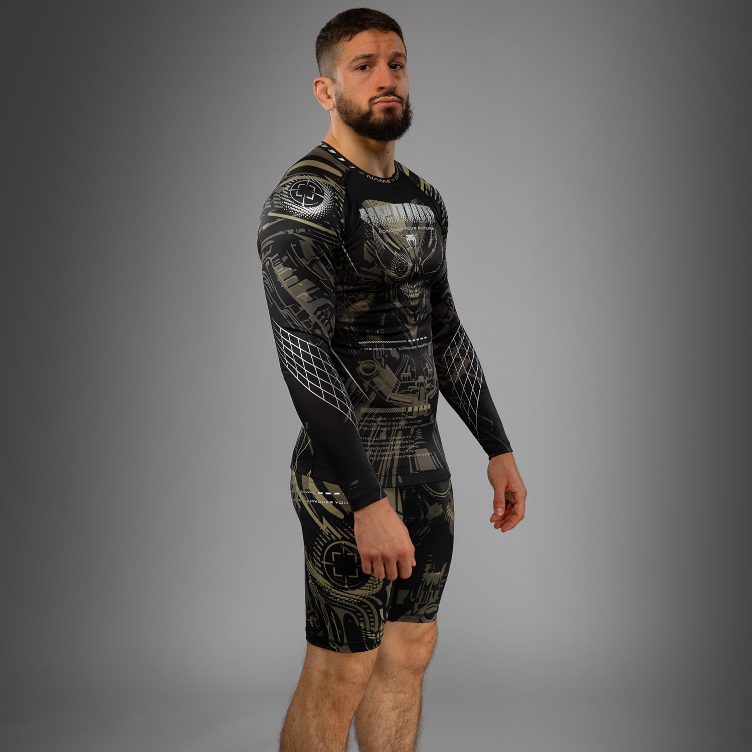 Rashguard à manches longues Venum Invader - Noir/Sable