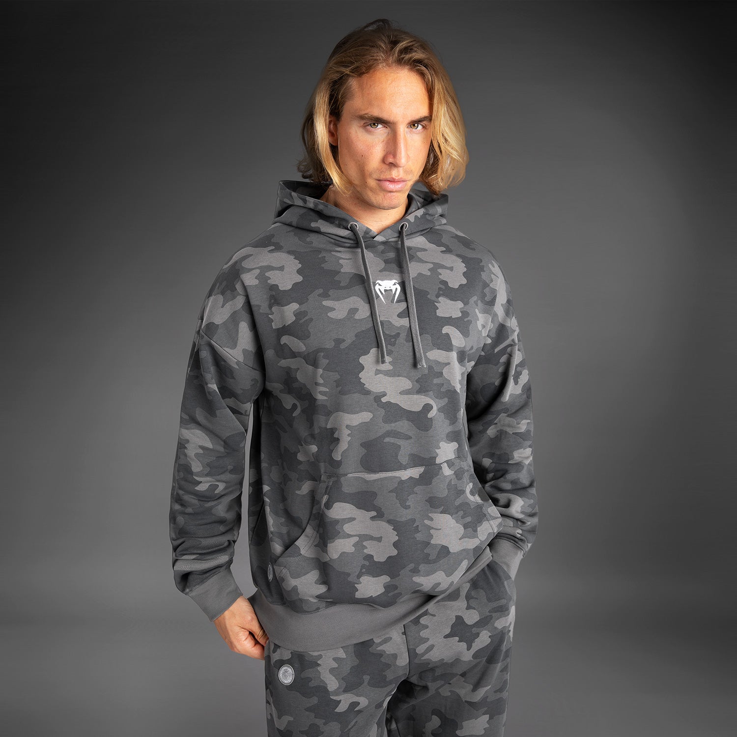 Sweat À Capuche pour Hommes Venum Vortex XL - Camouflage Anthracite