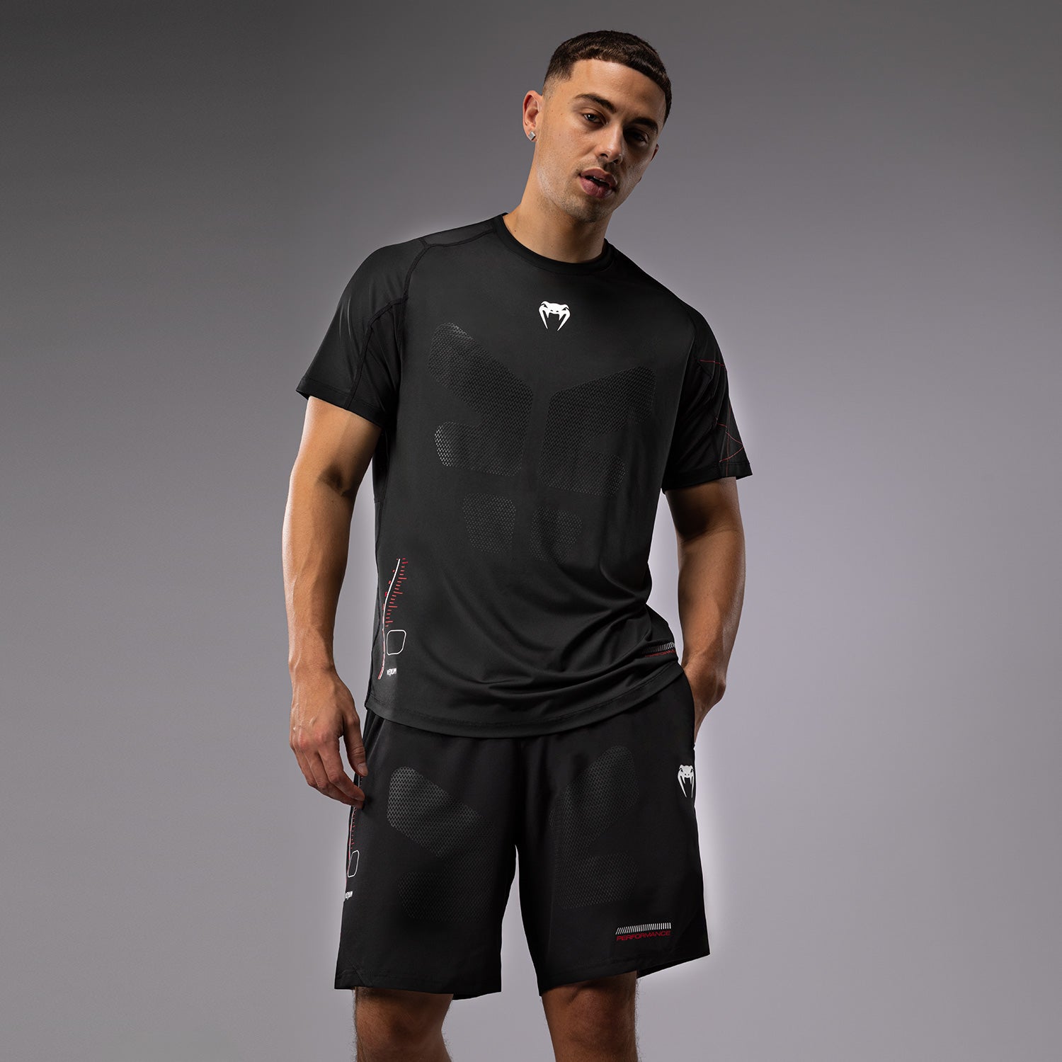 T-Shirt Dry-Tech Venum Tactical XT - Noir/Rouge Feu