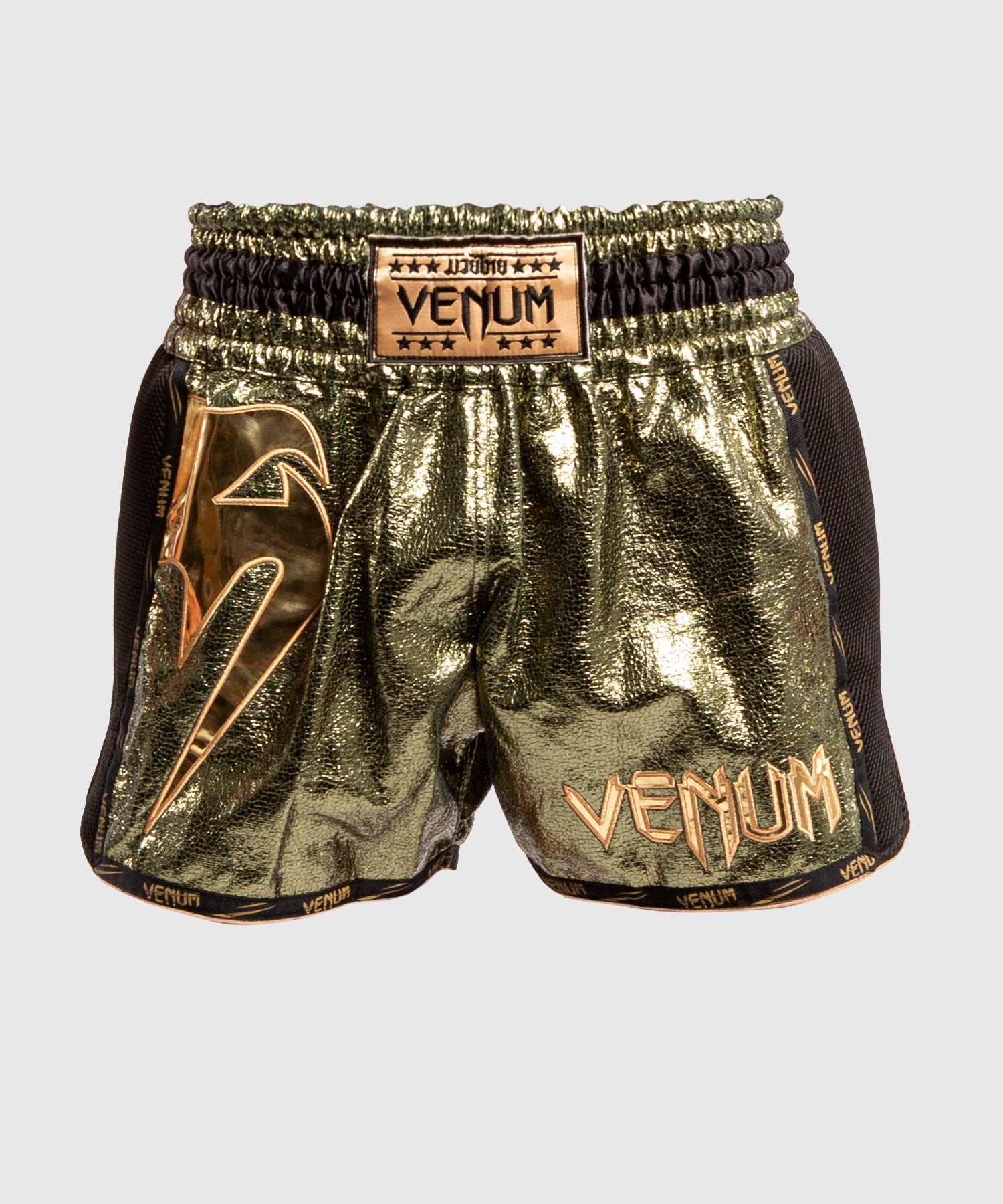 Short de Muay Thai Venum Giant Foil - Kaki/Doré