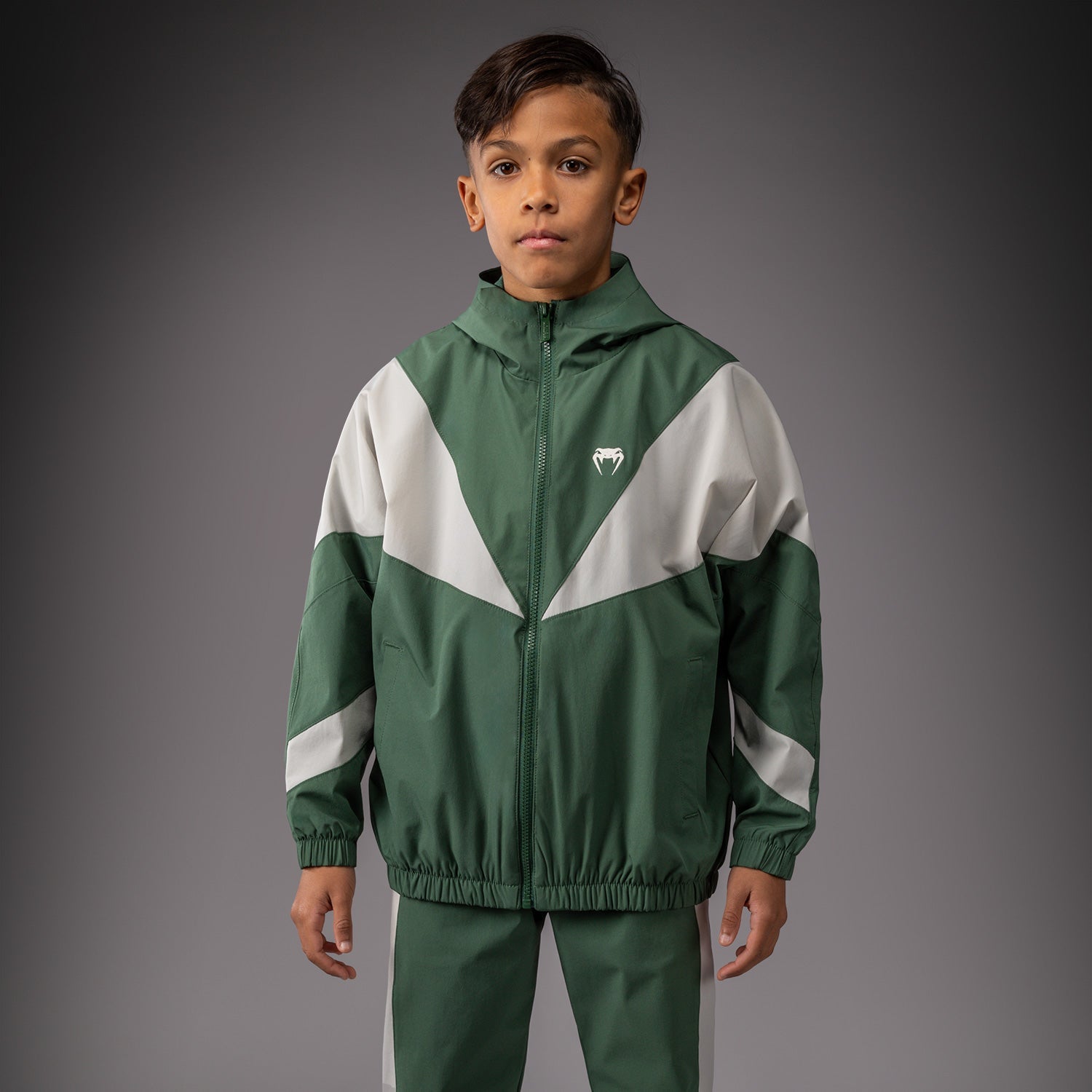 Veste Venum pour Enfant Venum Vectra  – Vert Forêt/ Blanc Cassé
