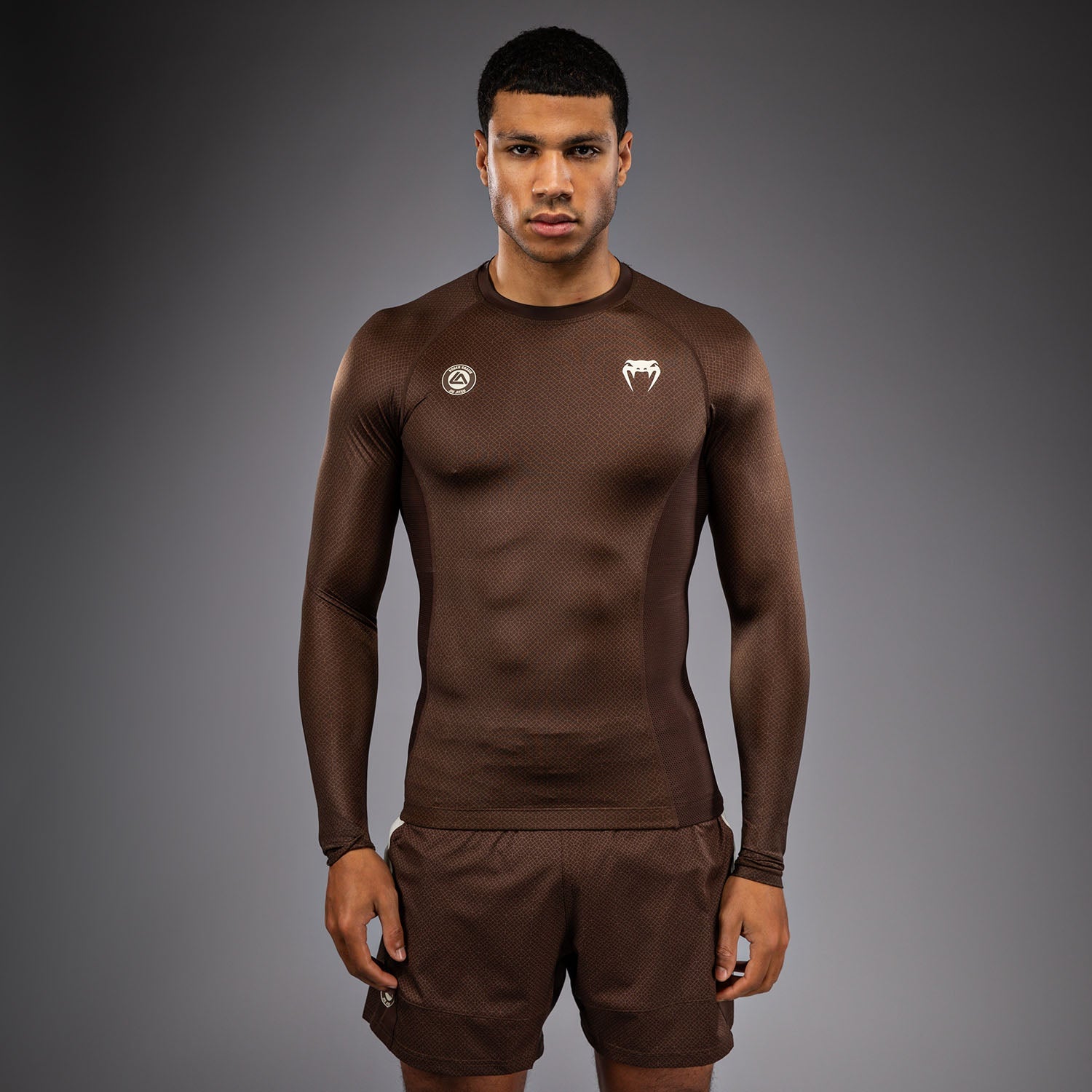 Rashguard à Manches Longues Venum x Roger Gracie Academy - Marron Foncé