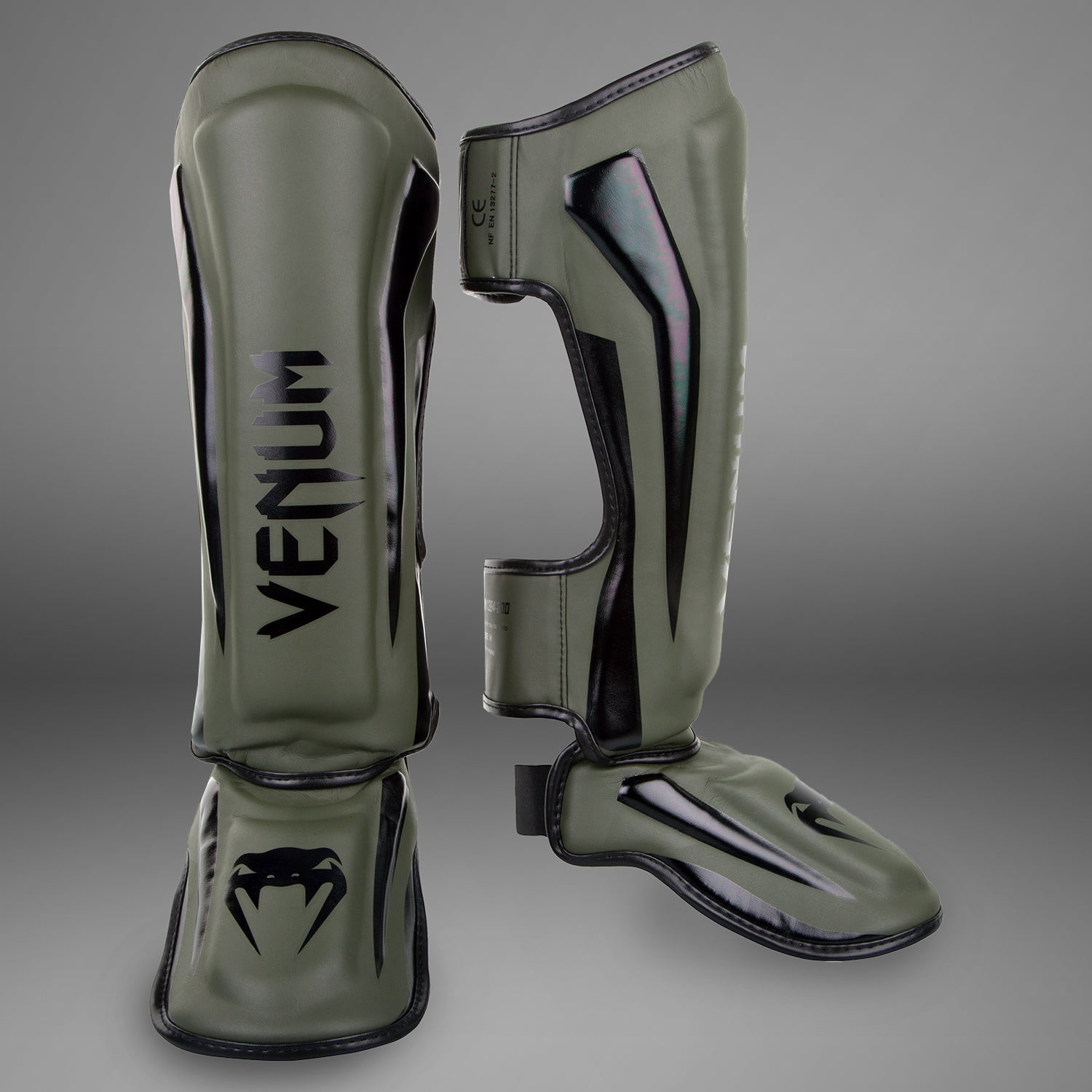 Protège-tibias Venum Elite - Kaki/Noir