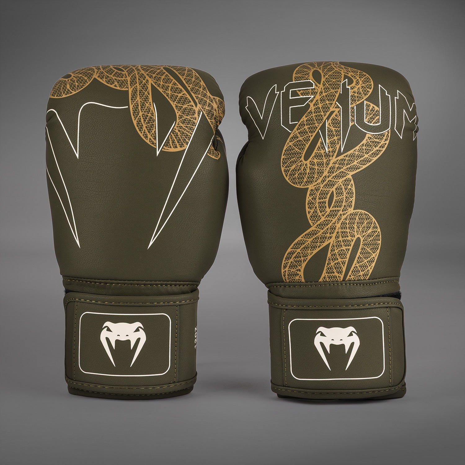 Gants de Boxe Venum Serpenti – Kaki/Bronze/Ivoire