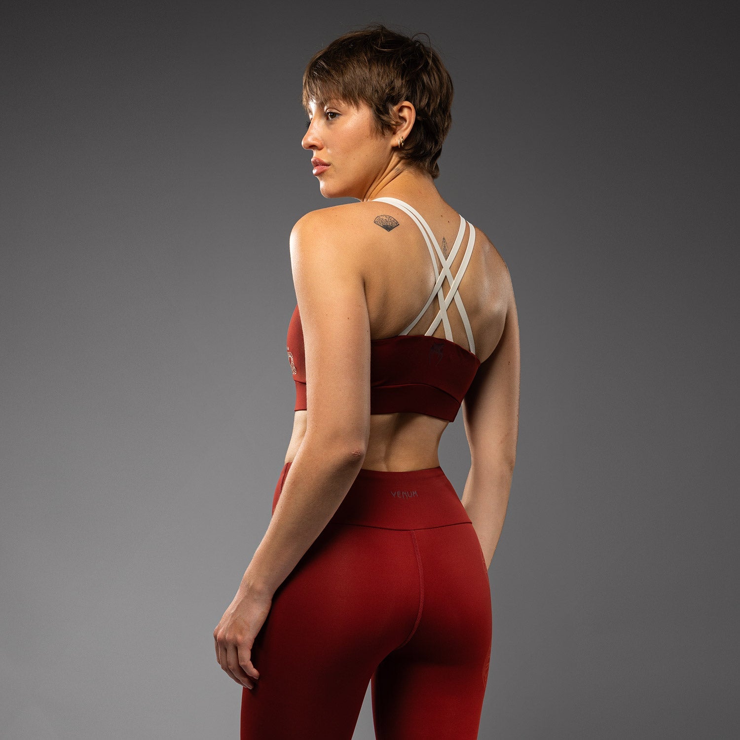 Brassière de Sport Venum Serpenti – Bordeaux/Ivoire