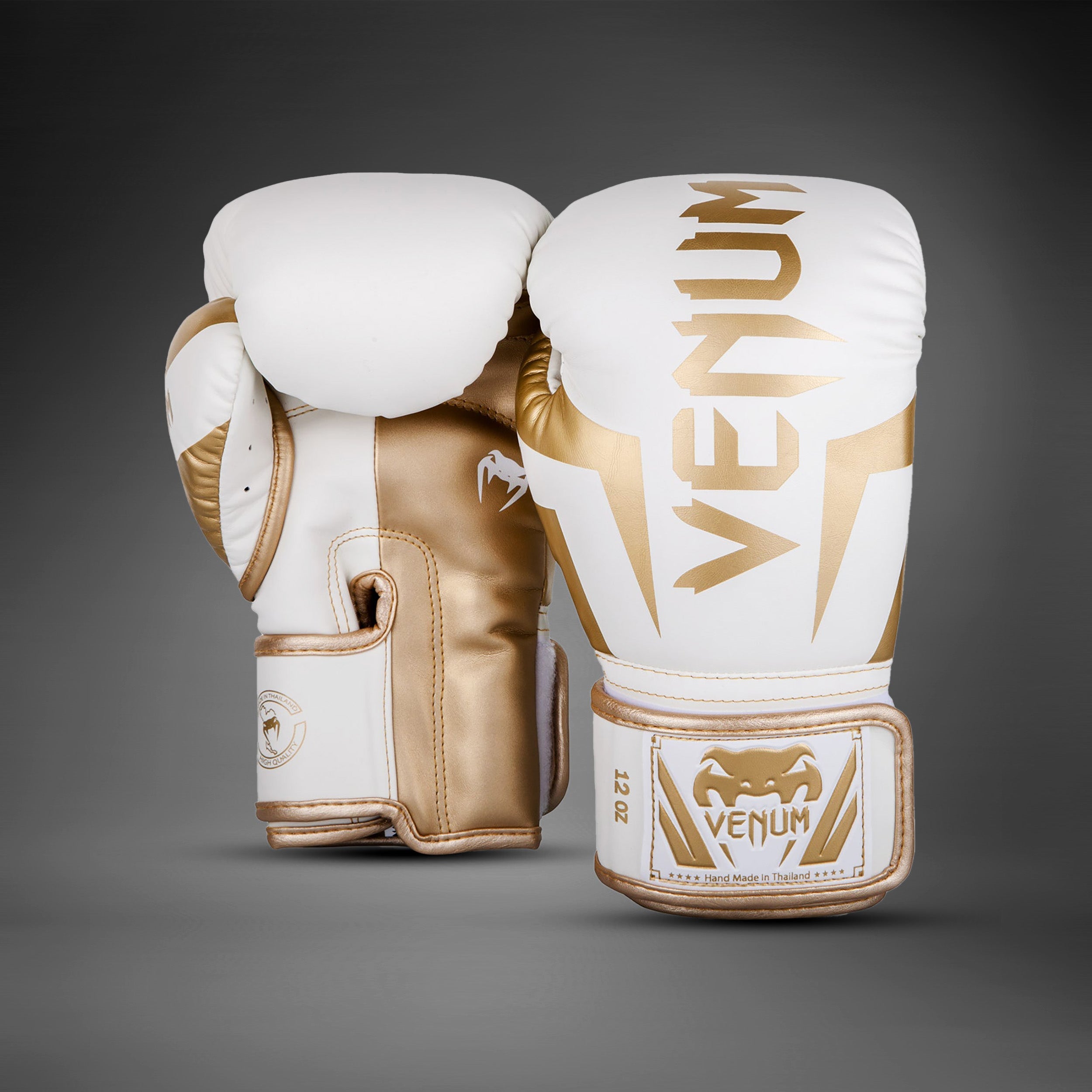 Gants de boxe Venum Elite - Blanc/Doré
