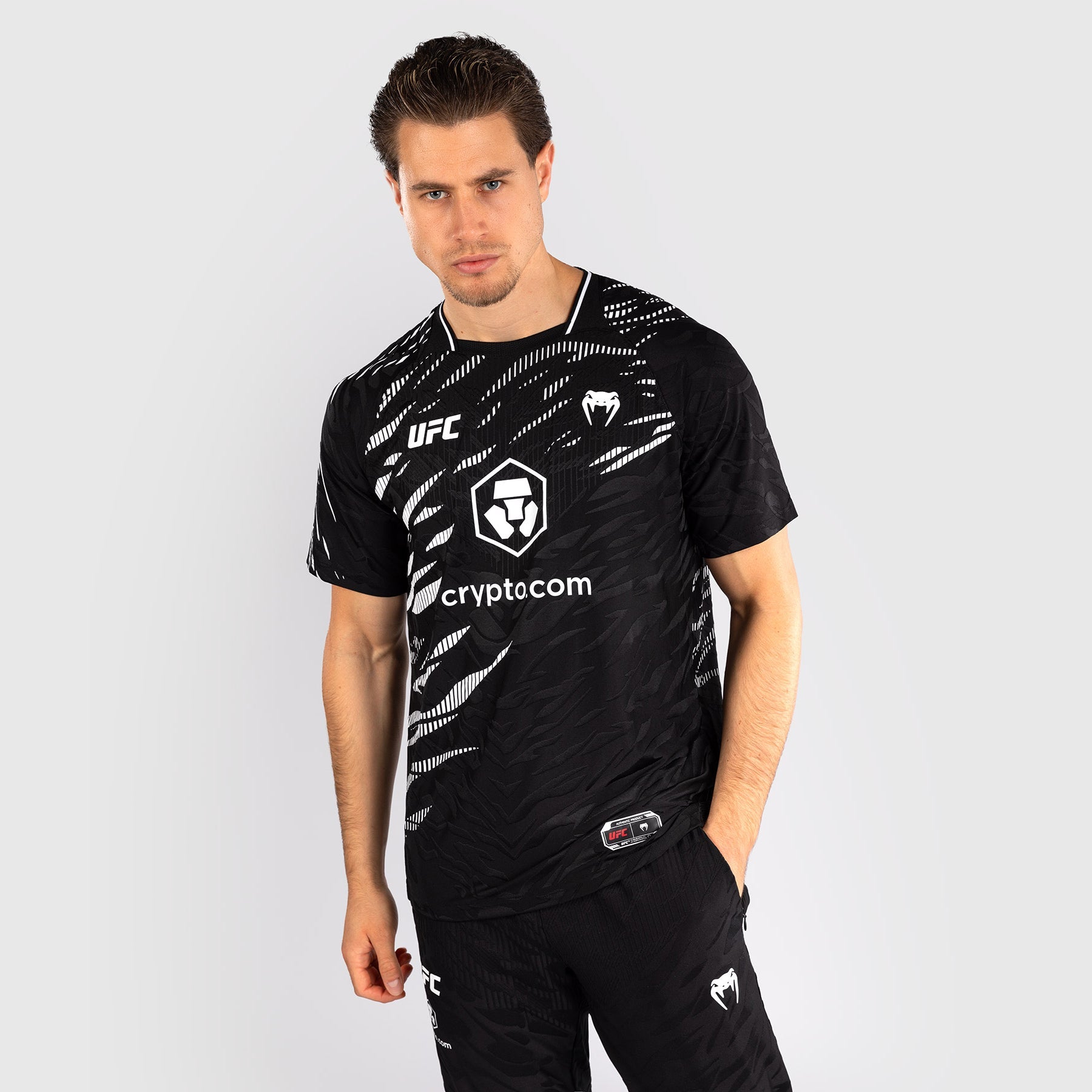 T-shirt Dry-Tech UFC Fusion by Venum Personnalisé Authentic Fight Night - Noir