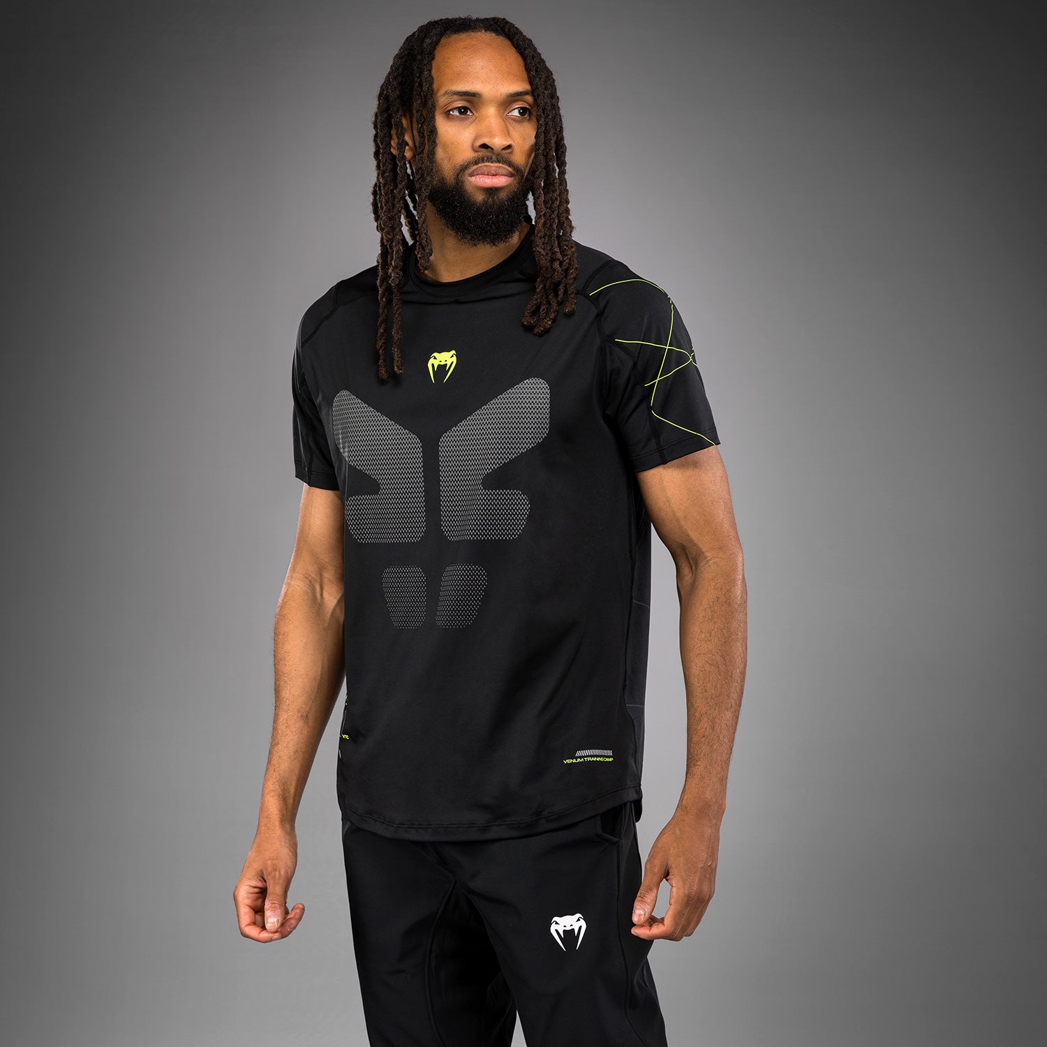 T-shirt Dry Tech Venum Training Camp 4.0 - Noir/Vert fluo