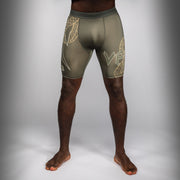 Short de Compression Venum Serpenti – Kaki/Bronze/Ivoire