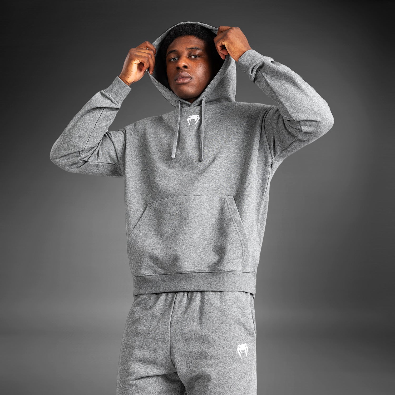 Sweatshirt À Capuche Pour Hommes Venum Vortex XL Lite - Gris Clair Chiné